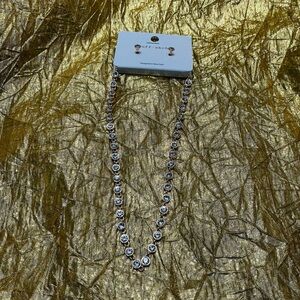 ruff-skch Crystal Rhinestone Jewelry Set | Necklace + Earrings | Gold-Tone